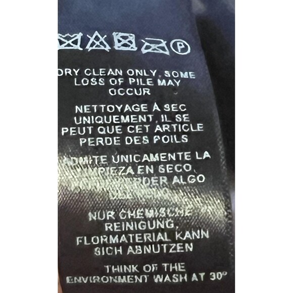 ASOS Faux Fur Coat Womens 14 Multicolor Maroon Pink Navy Long Plush Statement - Picture 10 of 10